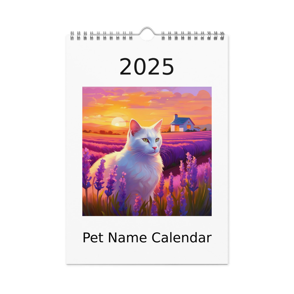 PugMug Custom White Companion Cat Wall Calendar (2026)