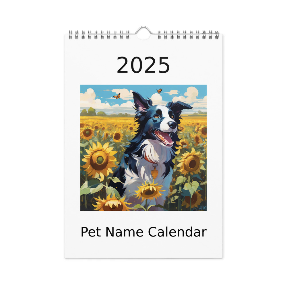 PugMug Custom Border Collie Wall Calendar (2026)