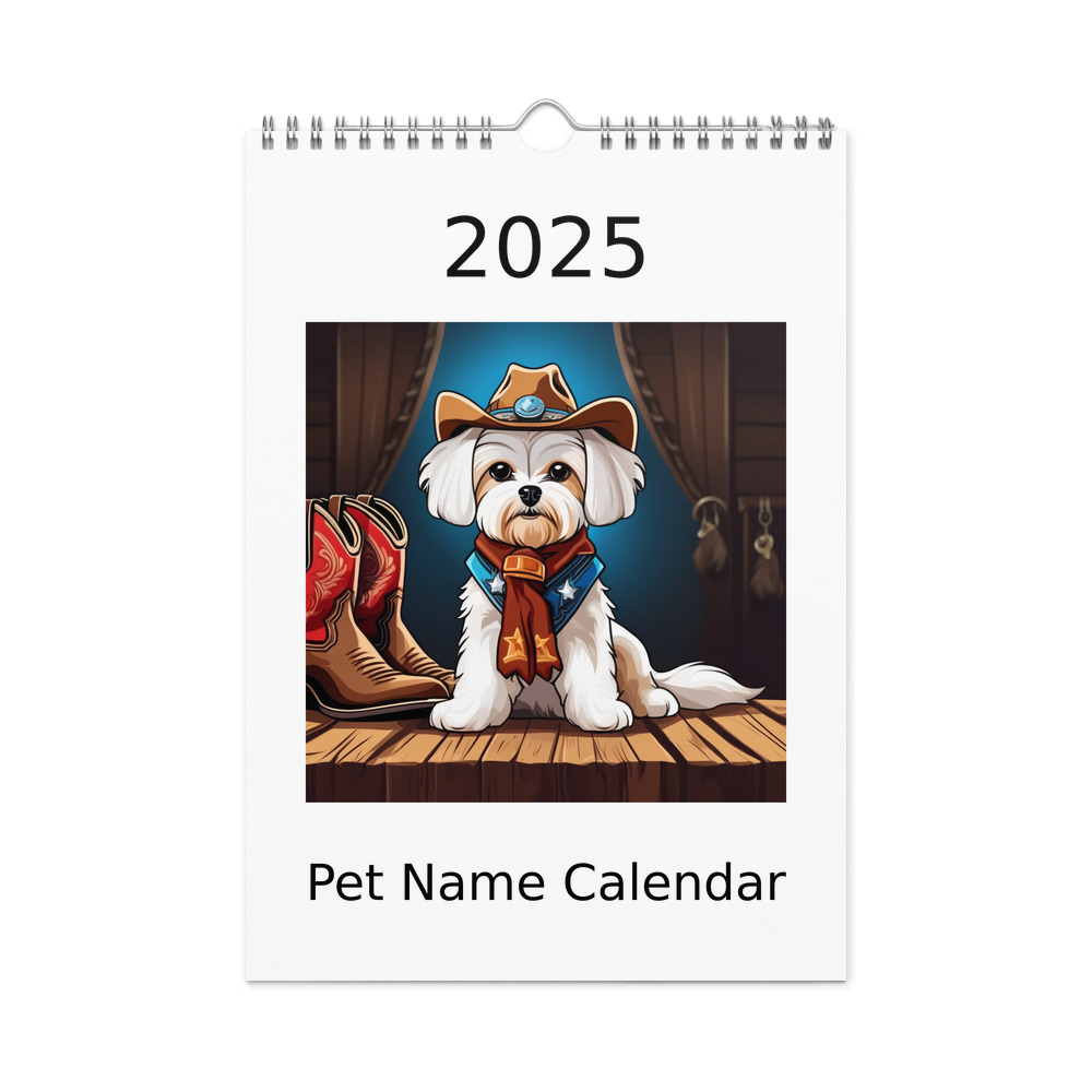 PugMug Custom Maltese Dog Wall Calendar (2026)