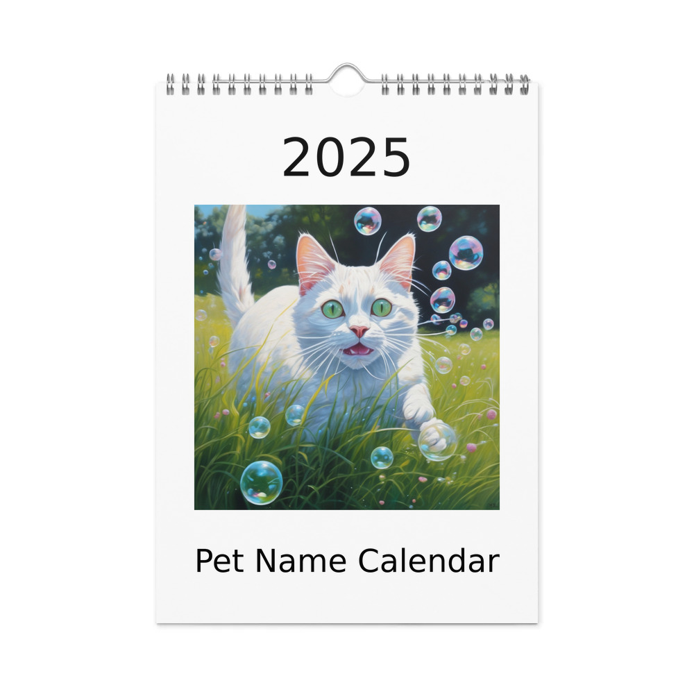 PugMug Custom White Companion Cat Wall Calendar (2026)