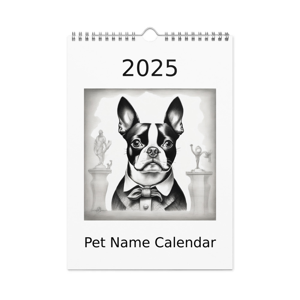 PugMug Custom Boston Terrier Wall Calendar (2026)