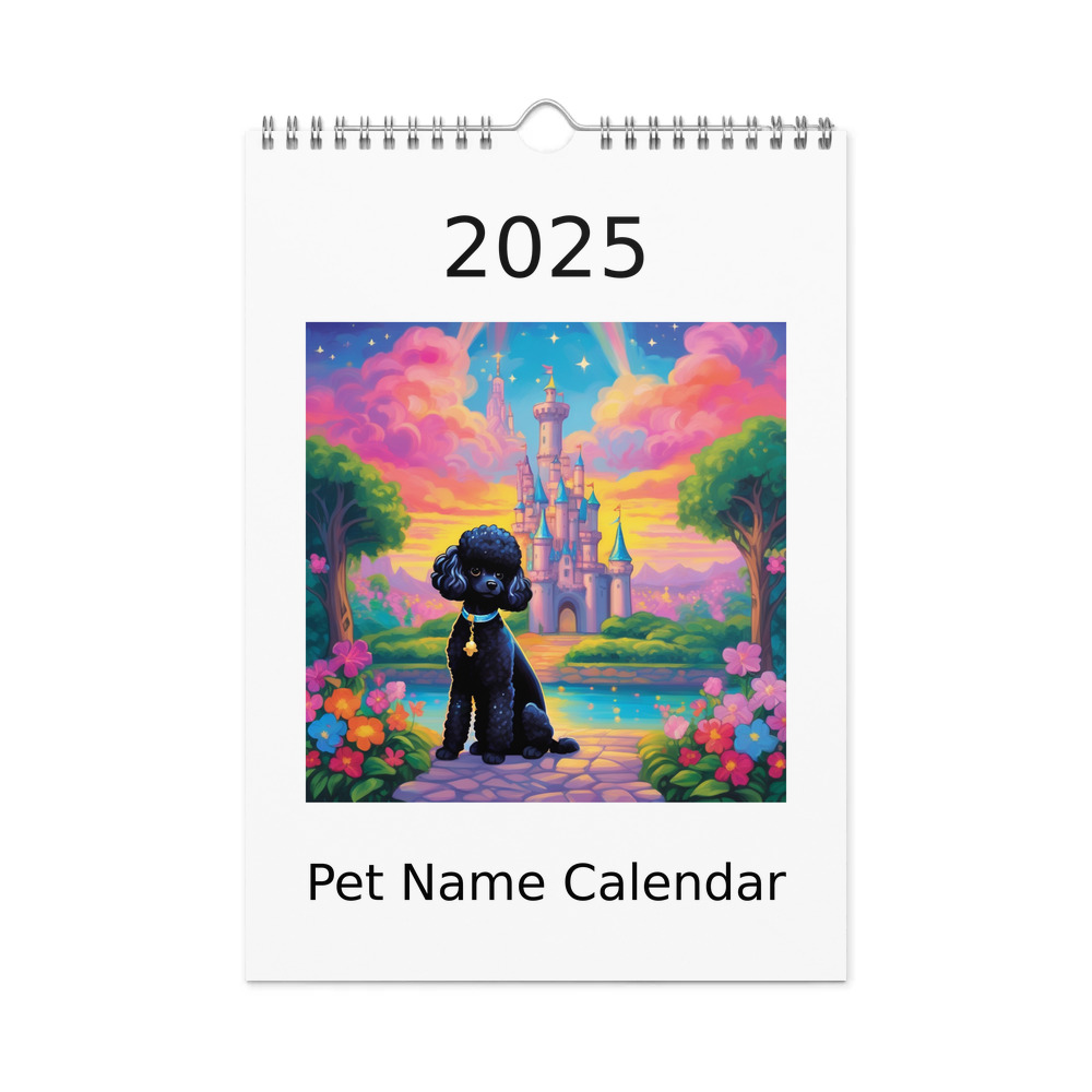 PugMug Custom Black Poodle Wall Calendar (2026)