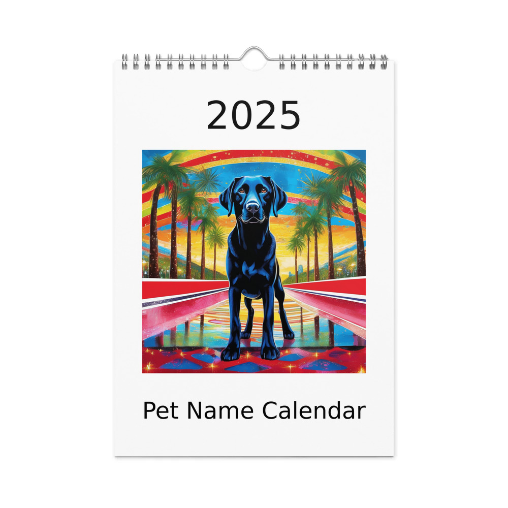 PugMug Custom Black Labrador Retriever Wall Calendar (2026)