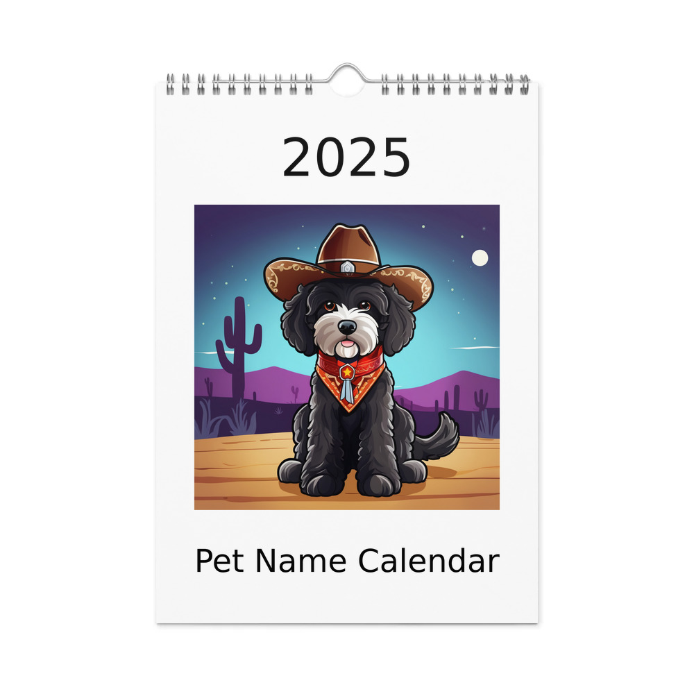 PugMug Custom Portuguese Water Dog Wall Calendar (2026)