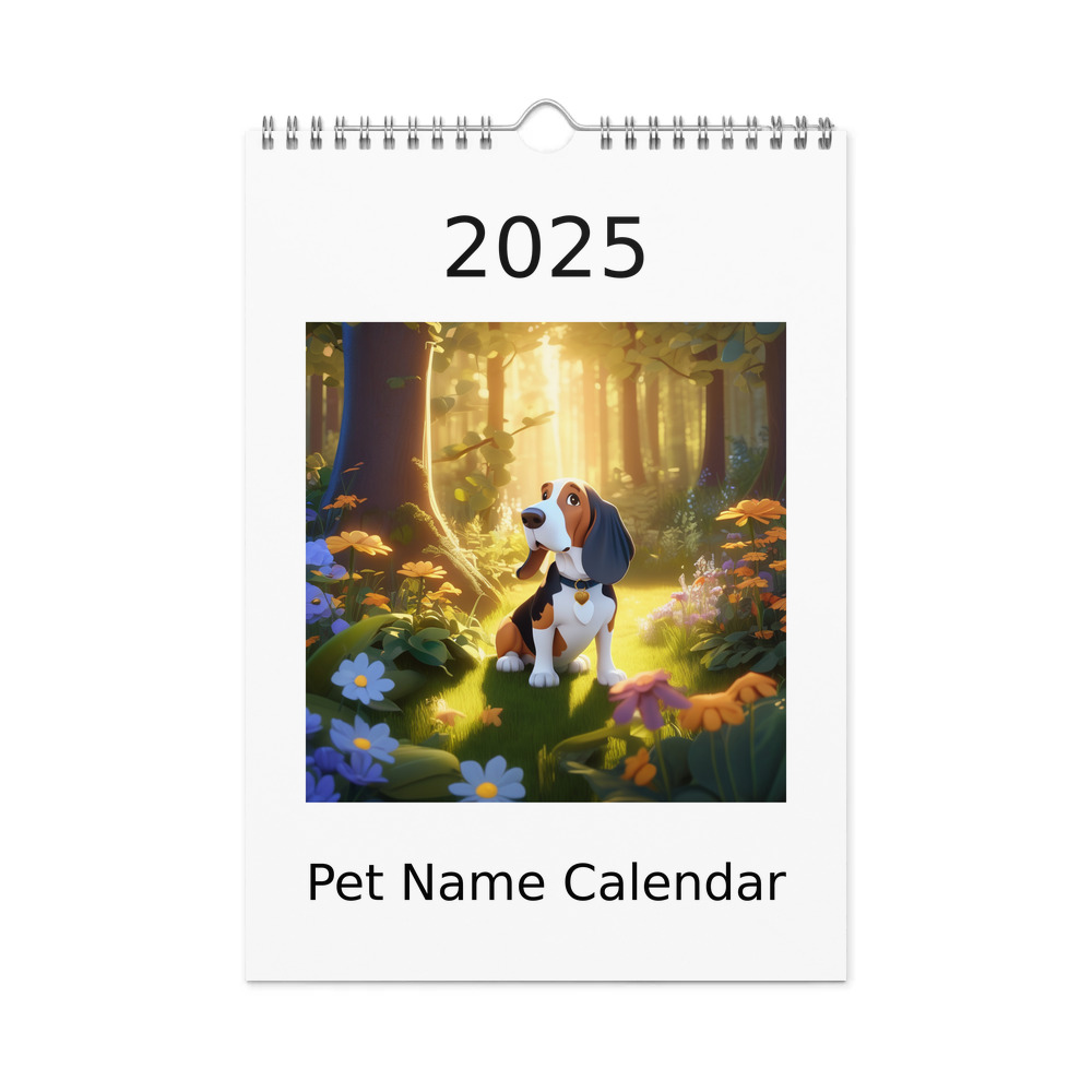 PugMug Custom Basset Hound Wall Calendar (2026)
