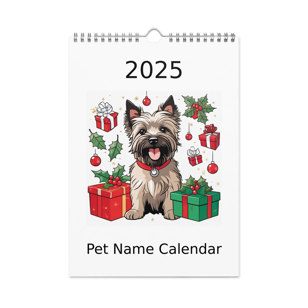 PugMug Custom Cairn Terrier Wall Calendar (2026)