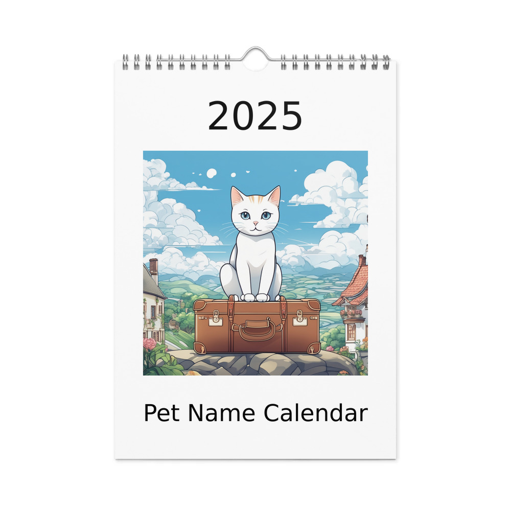 PugMug Custom White Companion Cat Wall Calendar (2026)