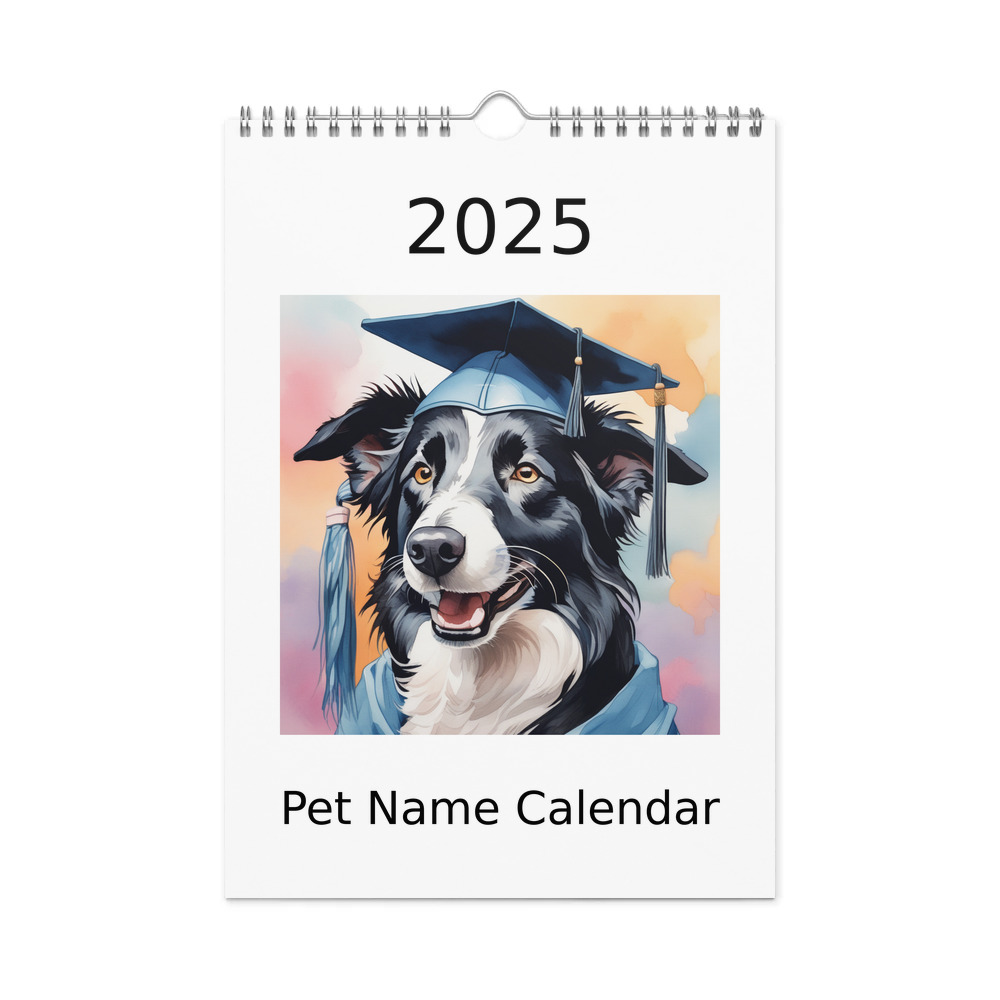 PugMug Custom Border Collie Wall Calendar (2026)