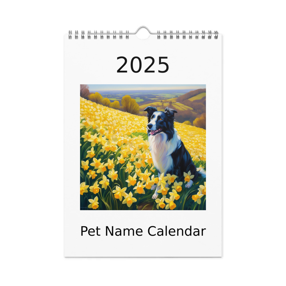PugMug Custom Border Collie Wall Calendar (2026)