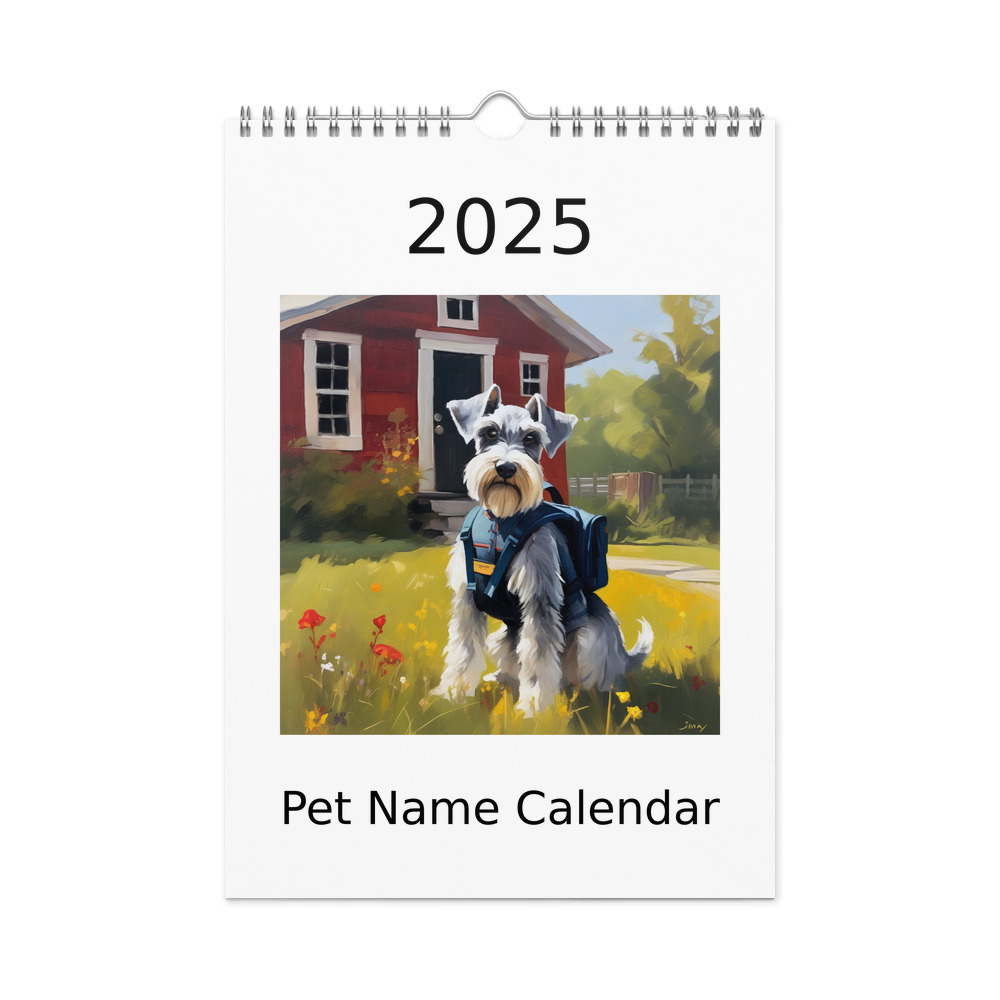 PugMug Custom Miniature Schnauzer Wall Calendar (2026)