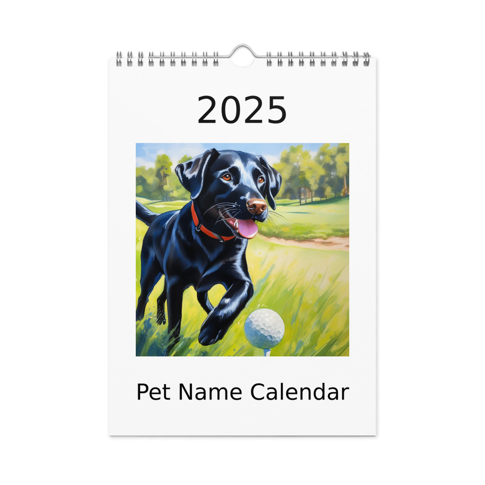 PugMug Custom Black Labrador Retriever Wall Calendar (2026)