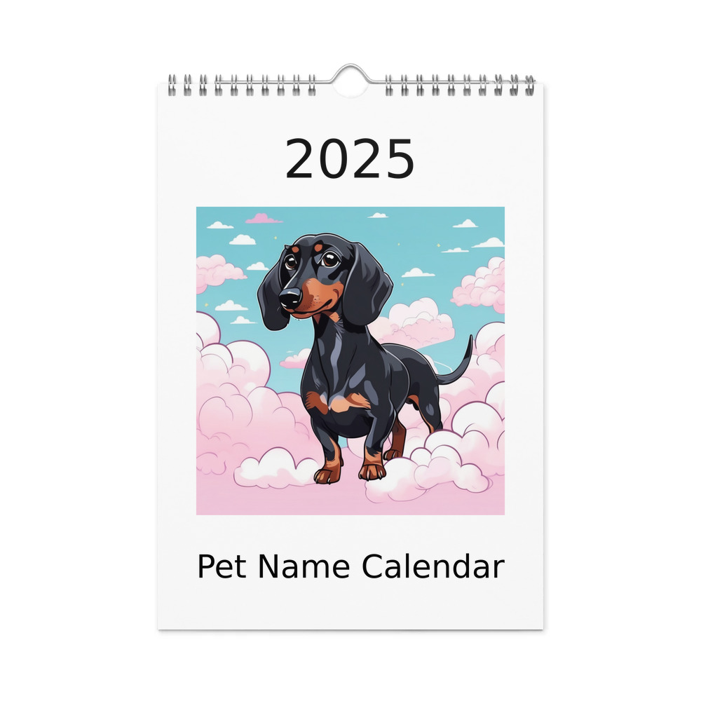 PugMug Custom Black Dachshund Wall Calendar (2026)