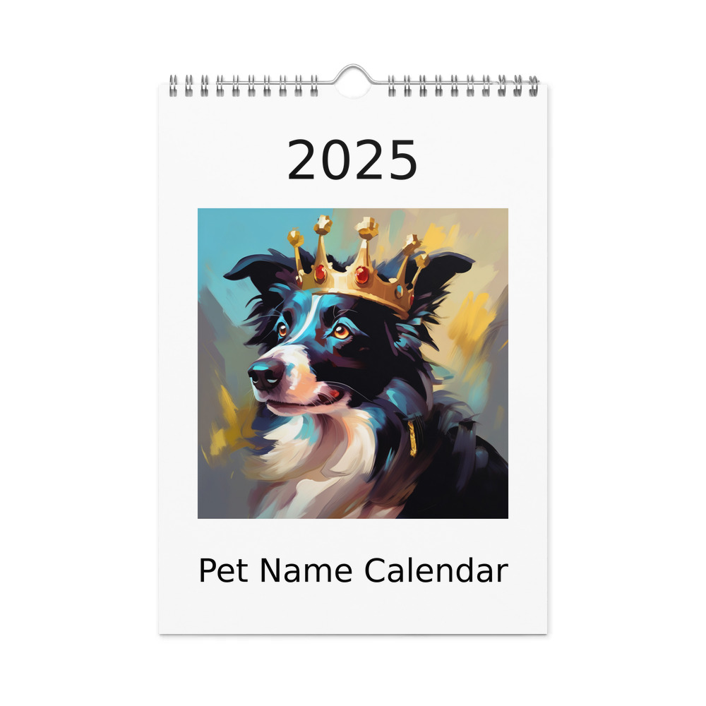 PugMug Custom Border Collie Wall Calendar (2026)