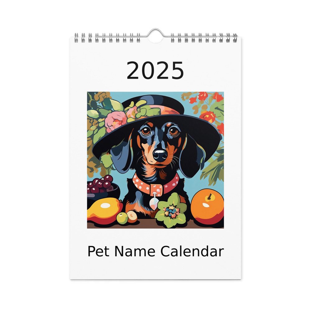 PugMug Custom Black Dachshund Wall Calendar (2026)