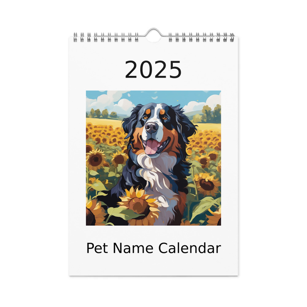 PugMug Custom Bernese Mountain Dog Wall Calendar (2026)