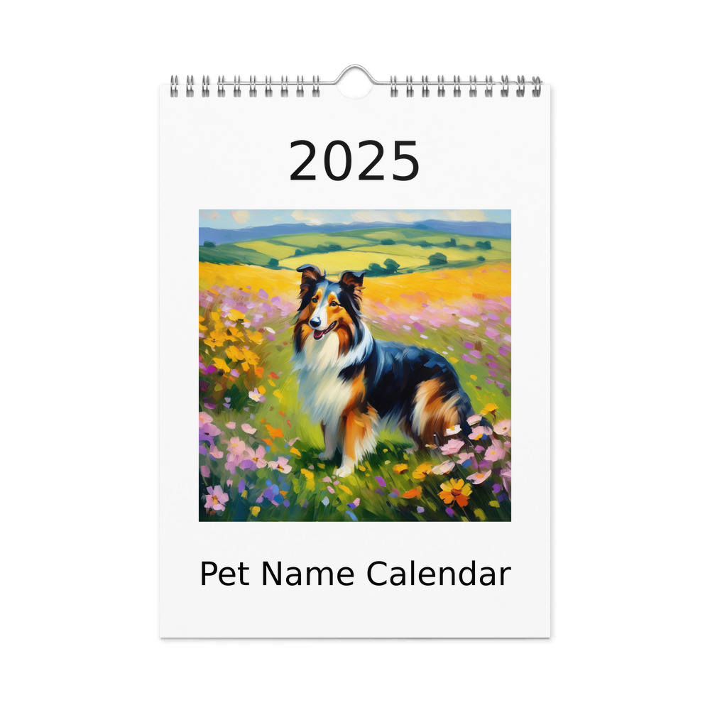 PugMug Custom Collie Wall Calendar (2026)