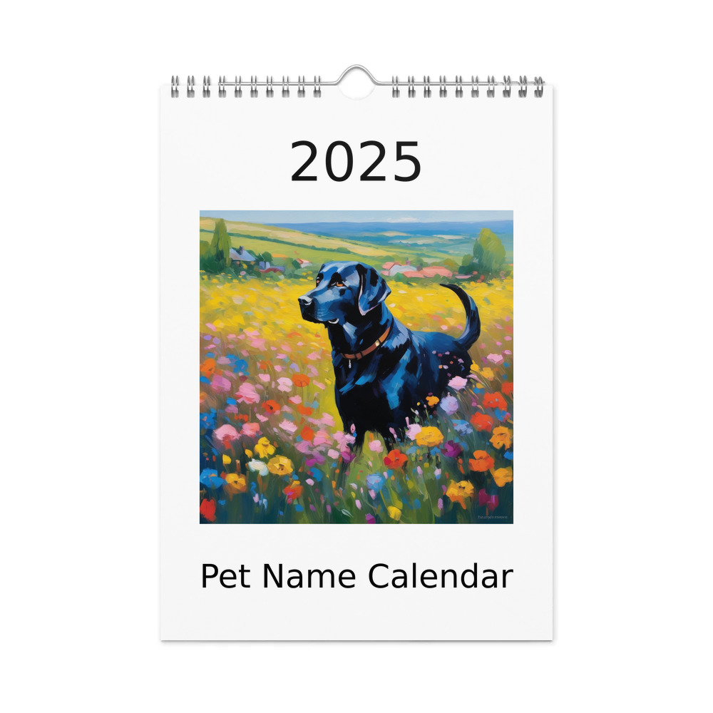 PugMug Custom Black Labrador Retriever Wall Calendar (2026)
