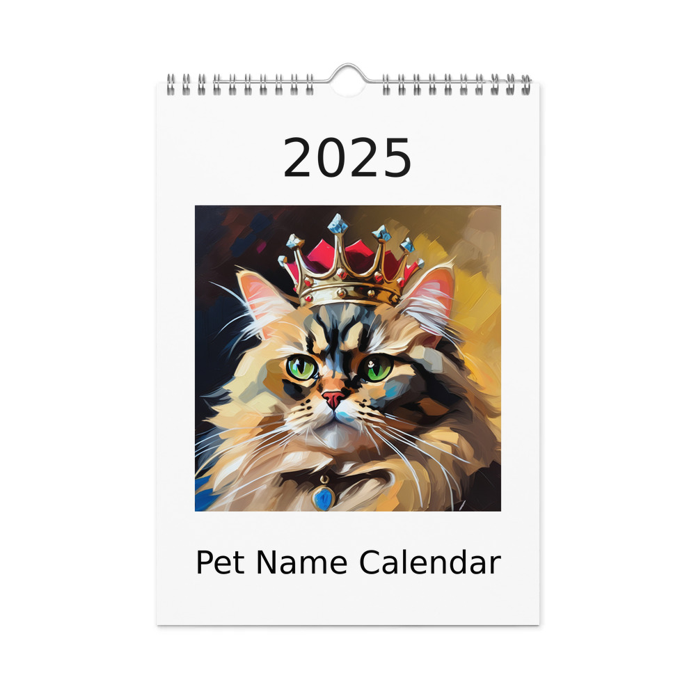PugMug Custom Tabby Persian Cat Wall Calendar (2026)