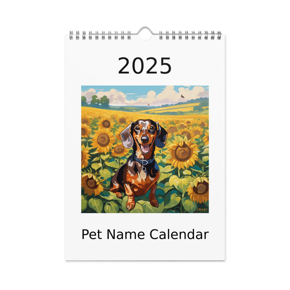 PugMug Custom Tan Dachshund Wall Calendar (2026)