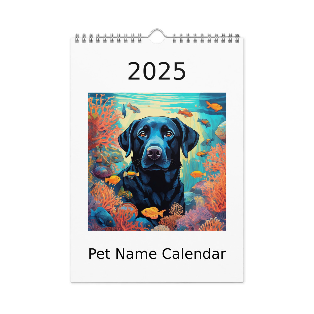 PugMug Custom Black Labrador Retriever Wall Calendar (2026)