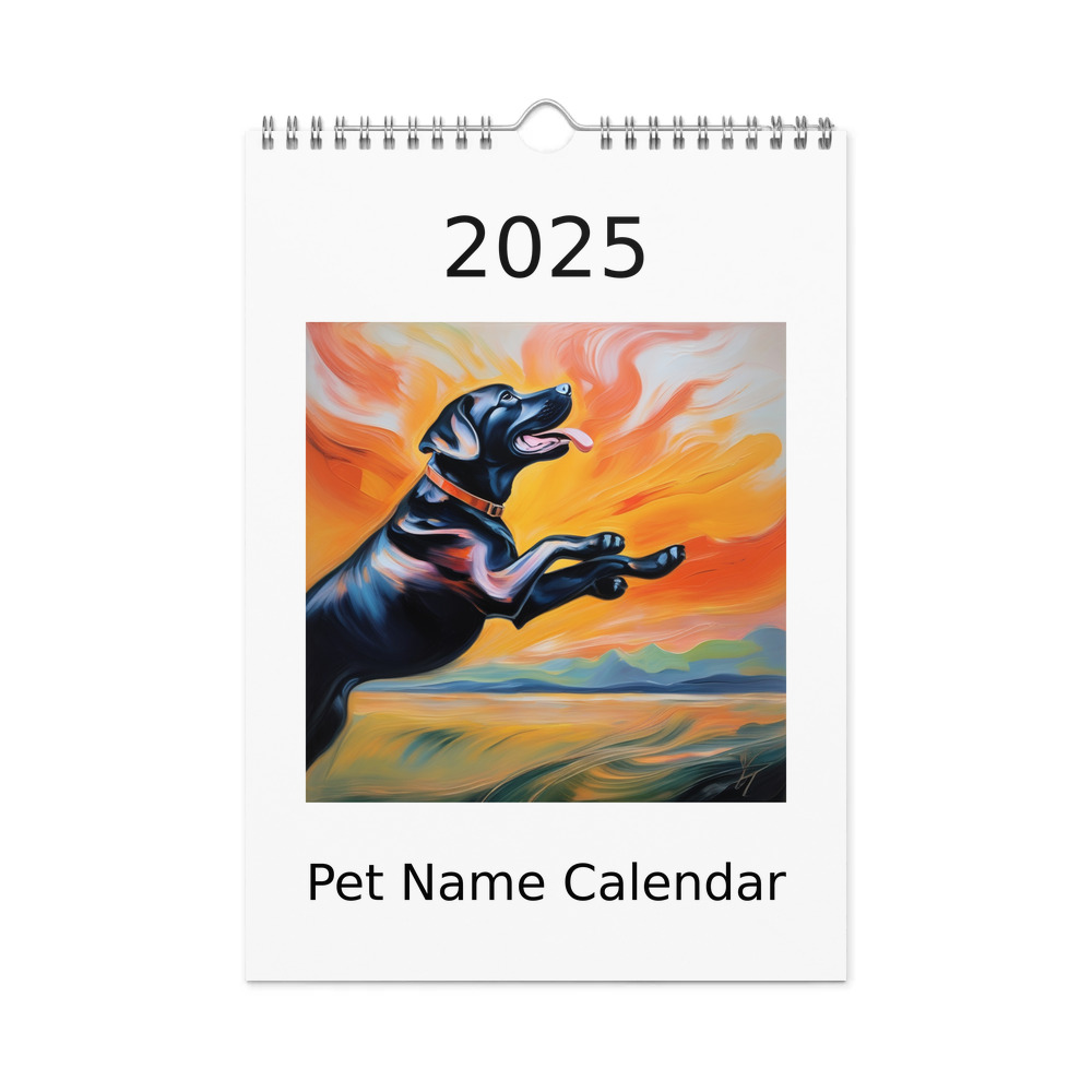 PugMug Custom Black Labrador Retriever Wall Calendar (2026)