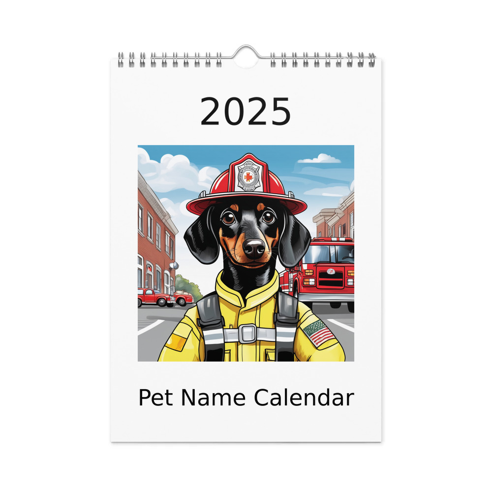 PugMug Custom Black Dachshund Wall Calendar (2026)