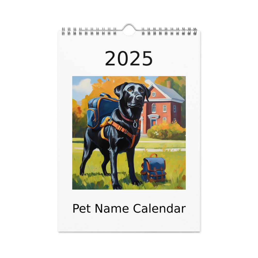 PugMug Custom Black Labrador Retriever Wall Calendar (2026)