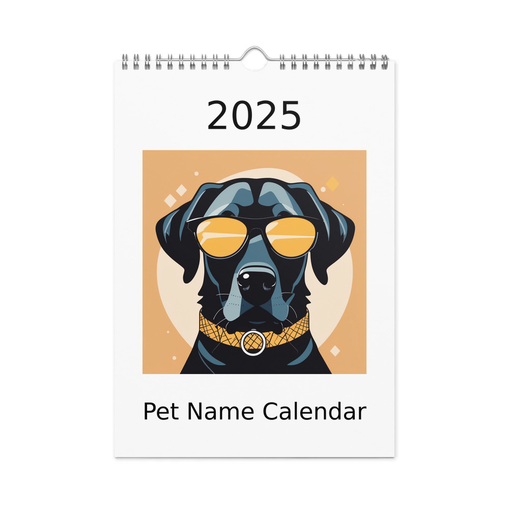 PugMug Custom Black Labrador Retriever Wall Calendar (2026)