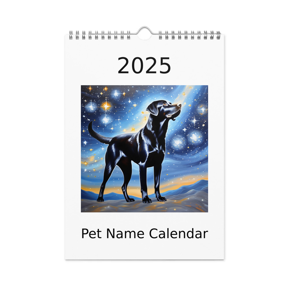 PugMug Custom Black Labrador Retriever Wall Calendar (2026)