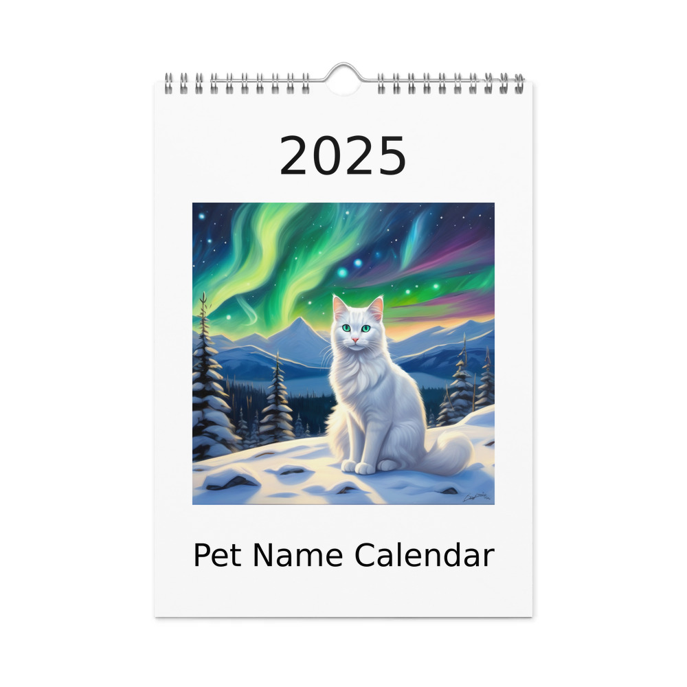 PugMug Custom White Companion Cat Wall Calendar (2026)