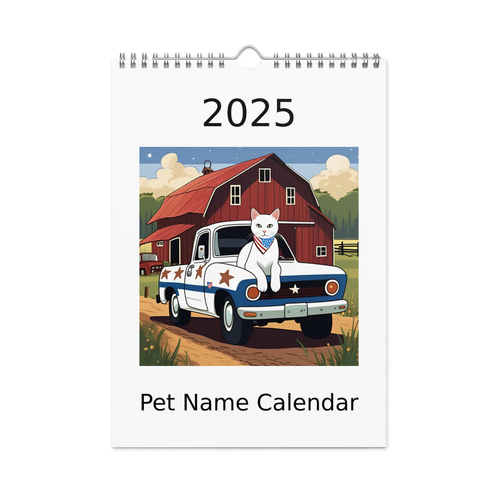 PugMug Custom White Companion Cat Wall Calendar (2026)