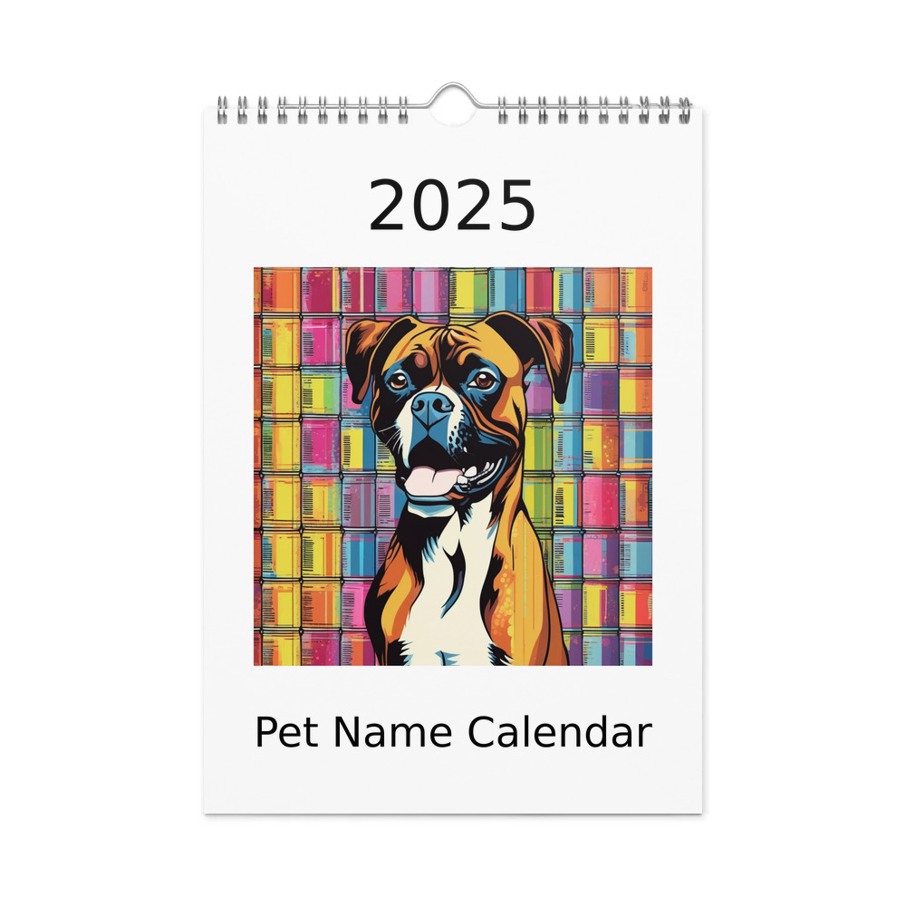 PugMug Custom Boxer Dog Wall Calendar (2026)