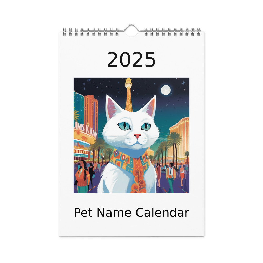 PugMug Custom White Companion Cat Wall Calendar (2026)