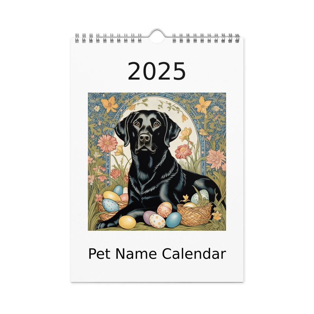PugMug Custom Black Labrador Retriever Wall Calendar (2026)