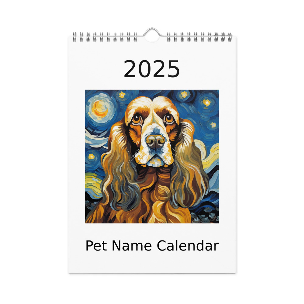 PugMug Custom English Cocker Spaniel Wall Calendar (2026)