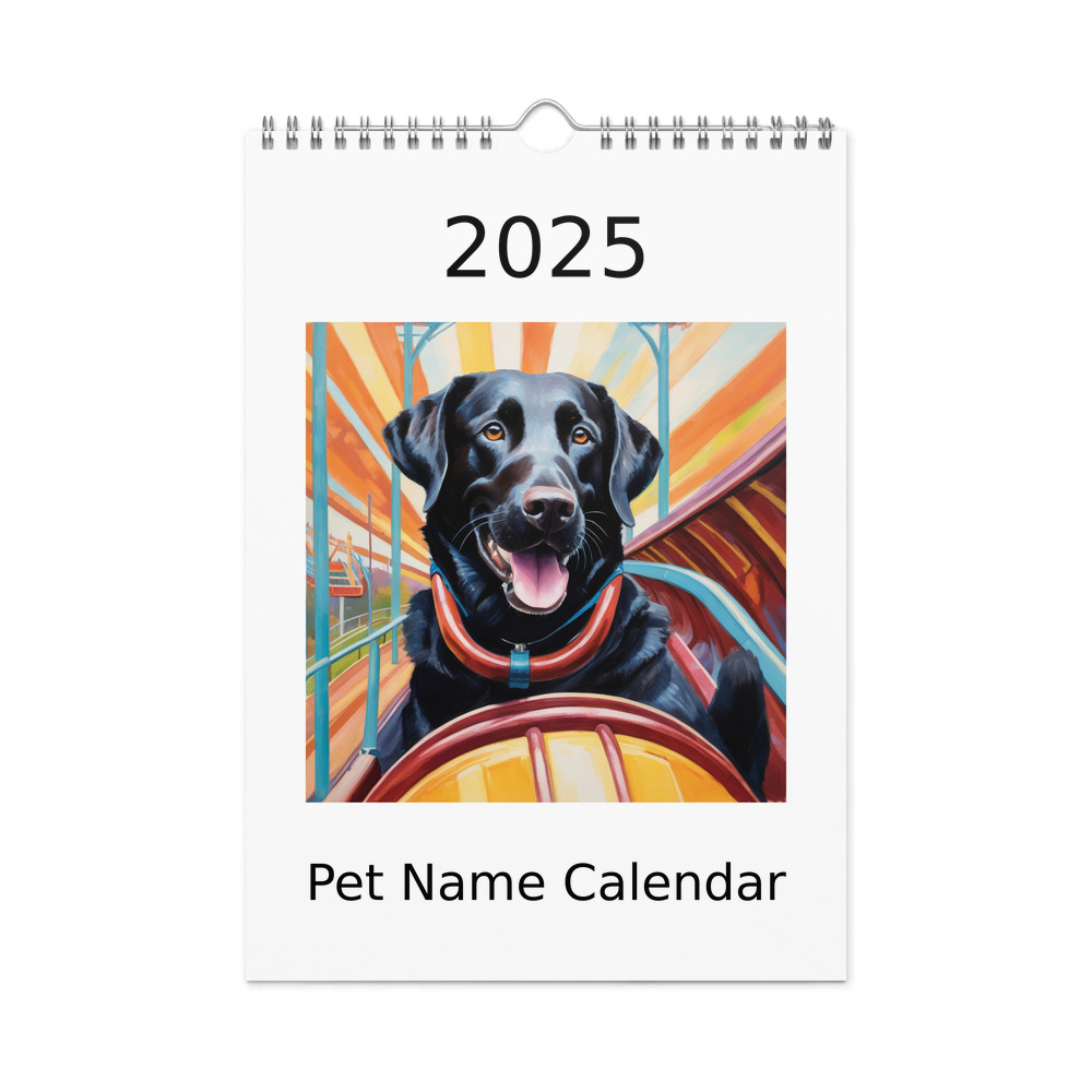 PugMug Custom Black Labrador Retriever Wall Calendar (2026)