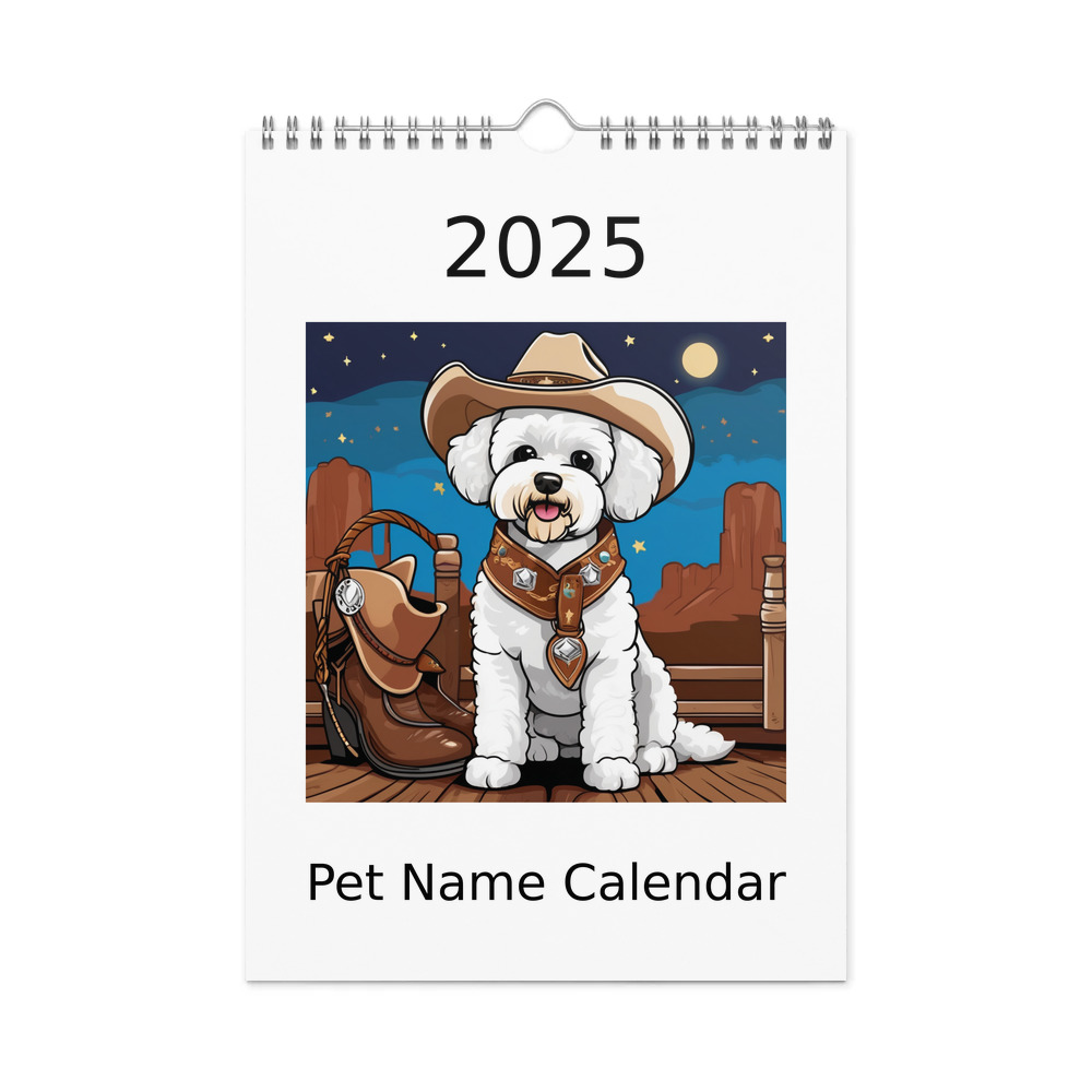 PugMug Custom Bichons Frise Wall Calendar (2026)