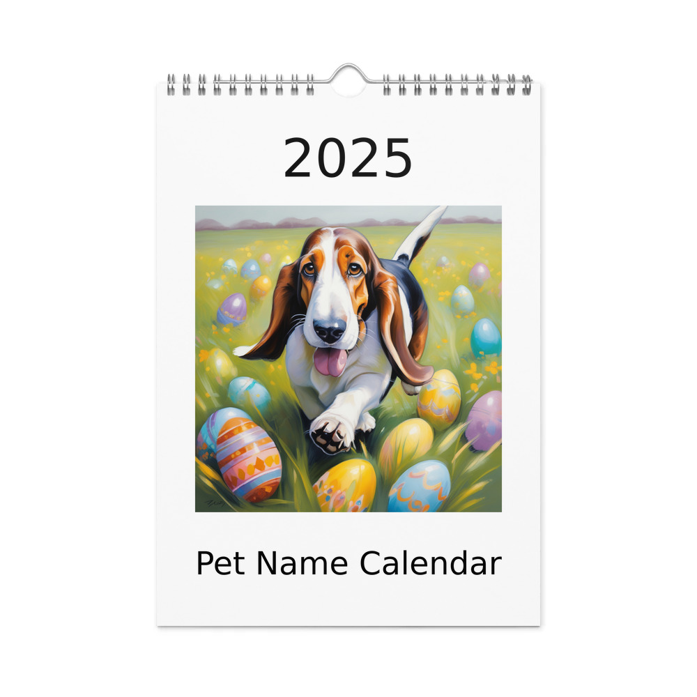 PugMug Custom Basset Hound Wall Calendar (2026)