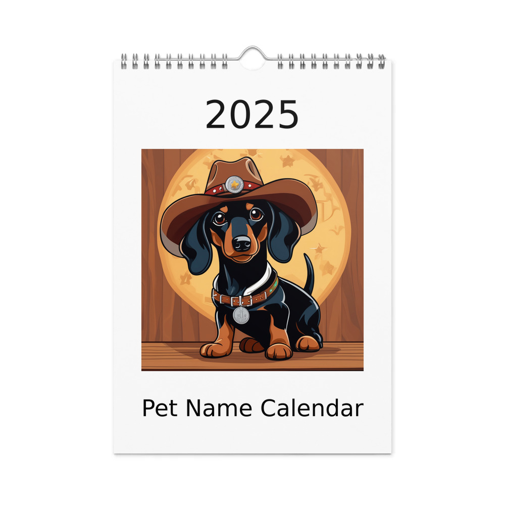 PugMug Custom Black Dachshund Wall Calendar (2026)