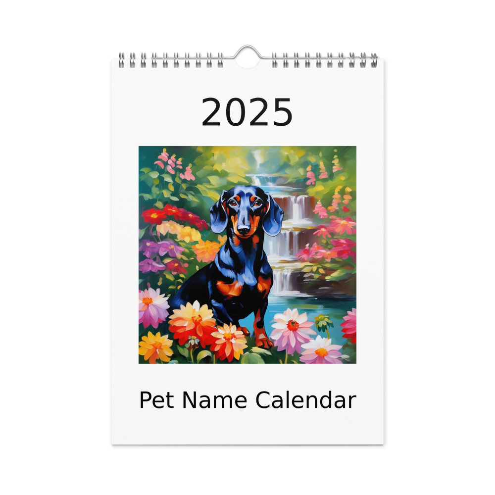 PugMug Custom Black Dachshund Wall Calendar (2026)