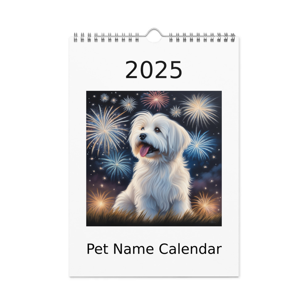 PugMug Custom White Havanese Dog Wall Calendar (2026)