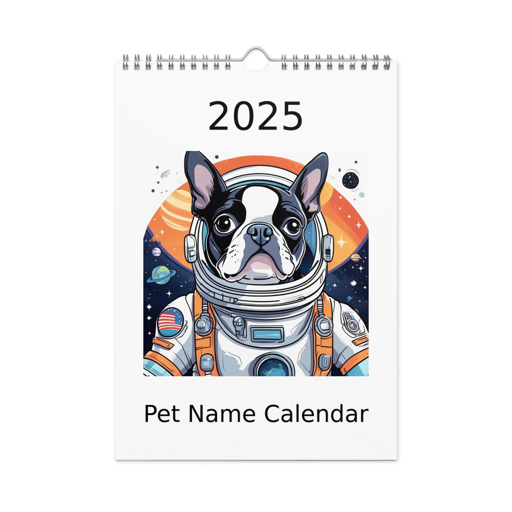PugMug Custom Boston Terrier Wall Calendar (2026)