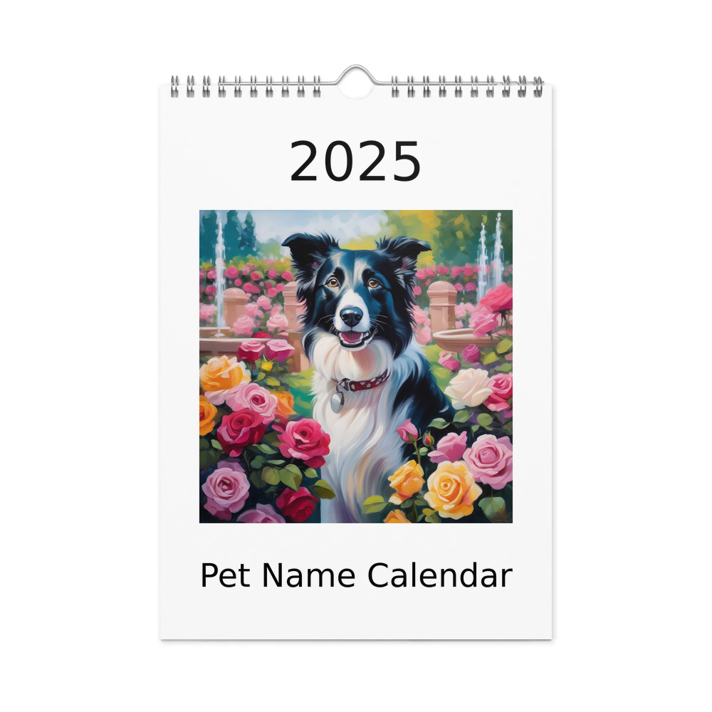 PugMug Custom Border Collie Wall Calendar (2026)