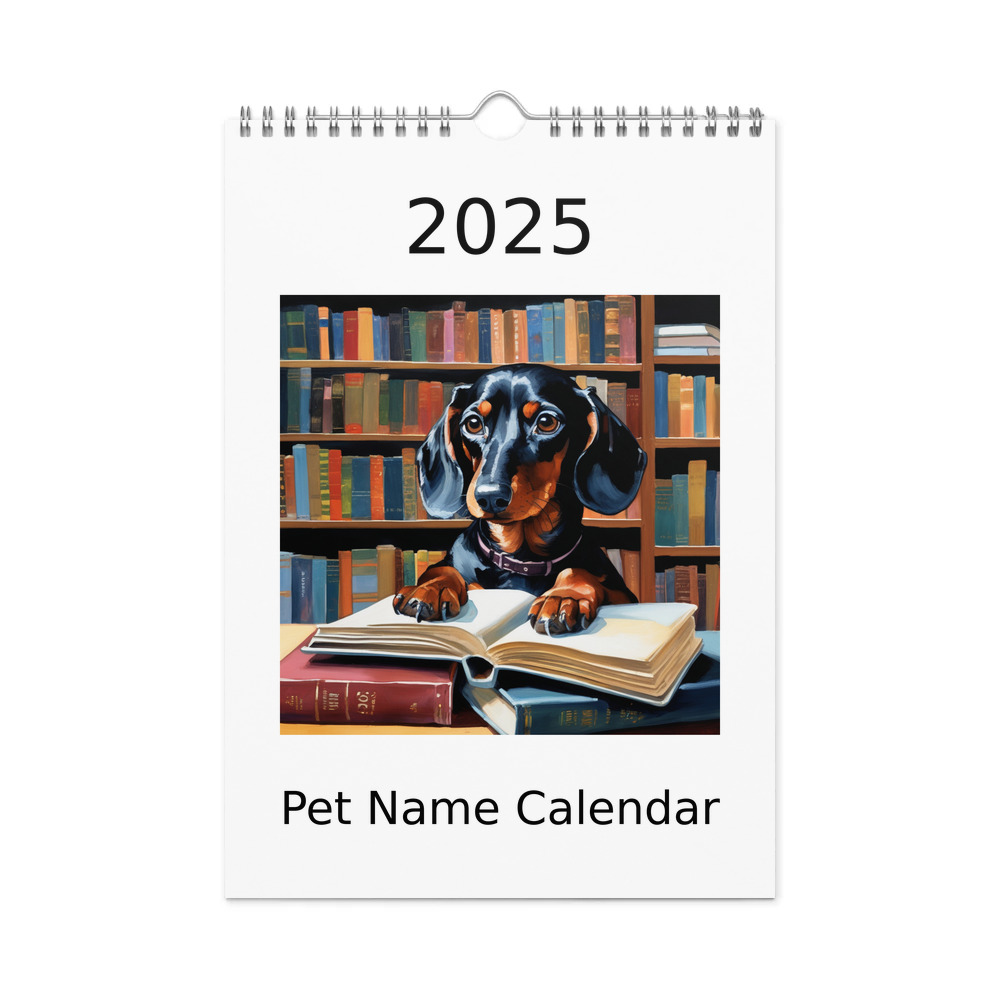 PugMug Custom Black Dachshund Wall Calendar (2026)