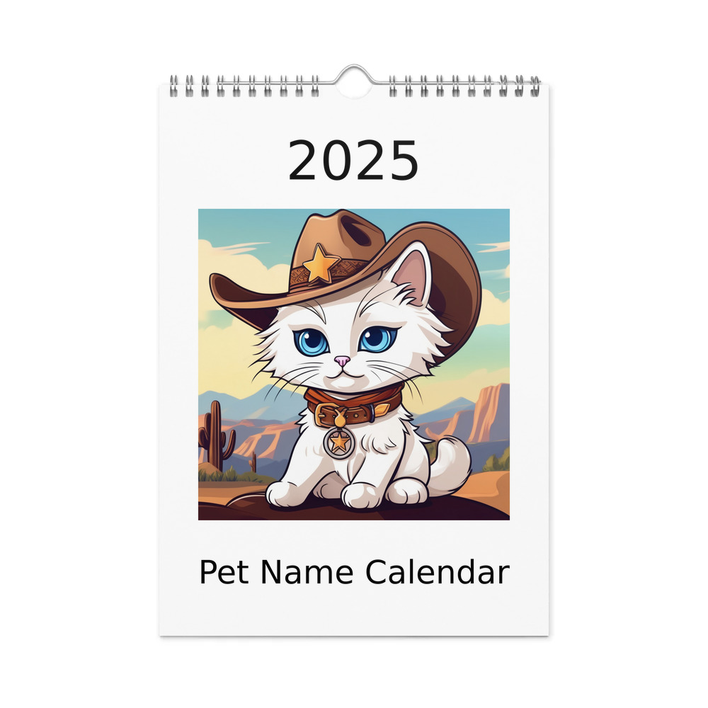 PugMug Custom White Ragdoll Cat Wall Calendar (2026)