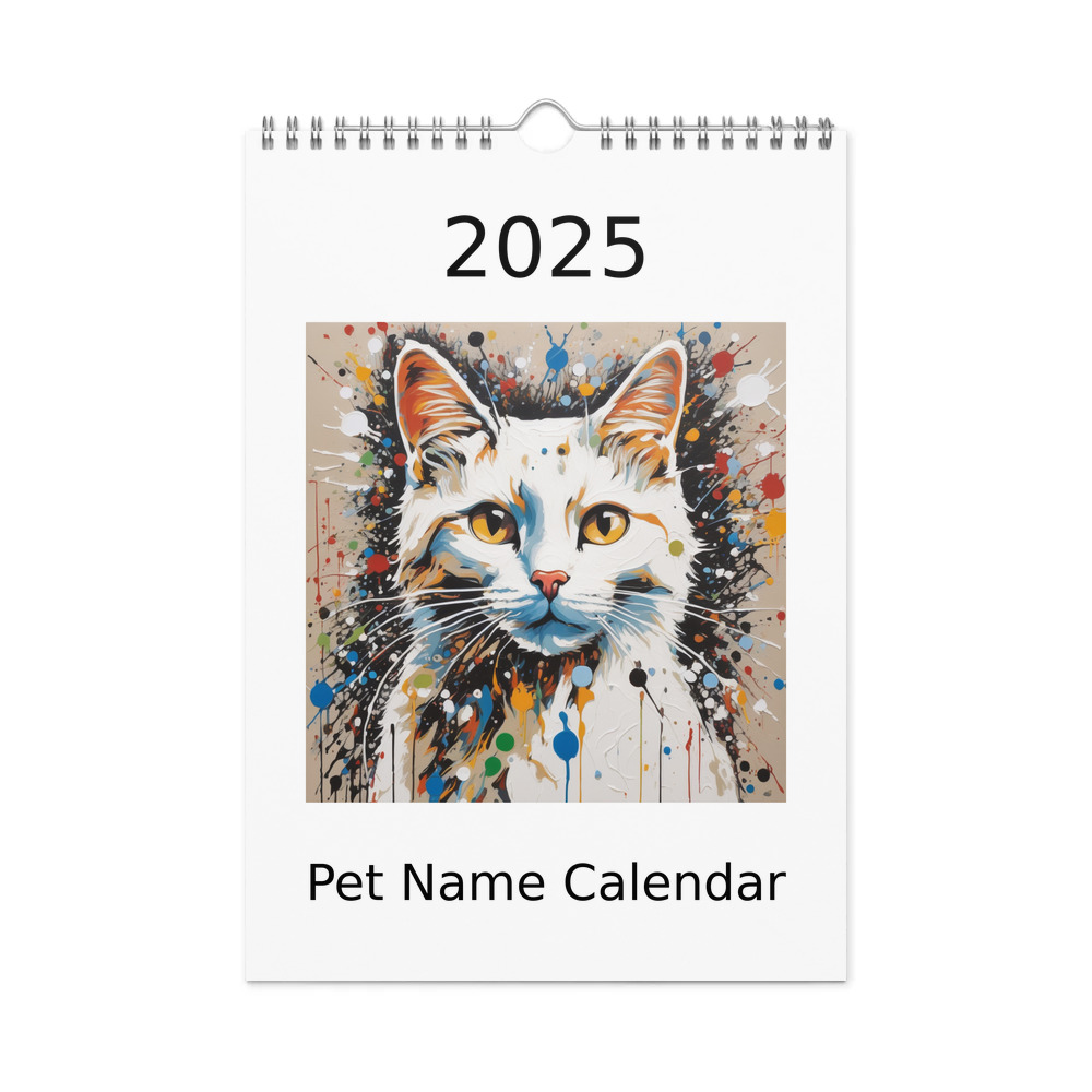 PugMug Custom White Companion Cat Wall Calendar (2026)