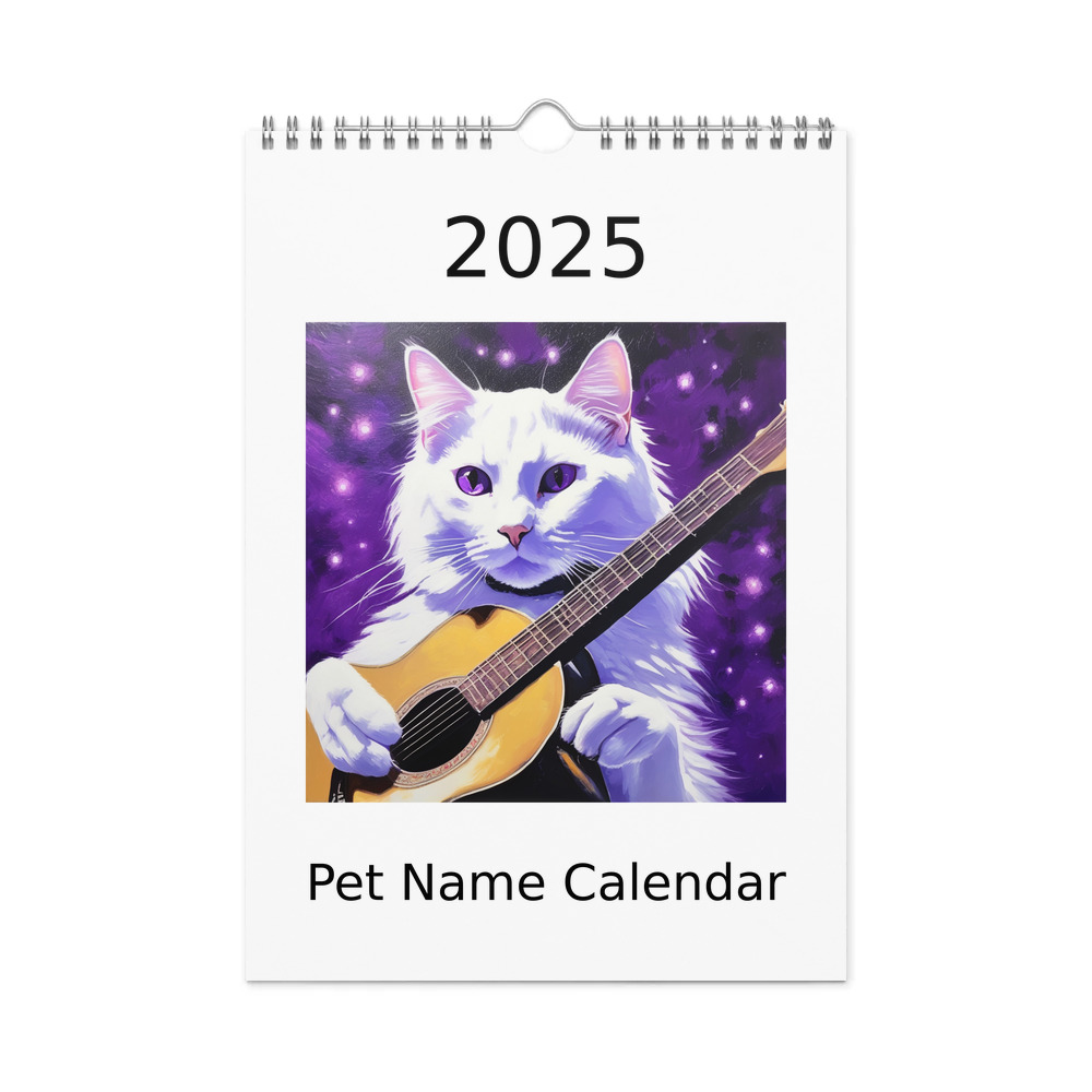 PugMug Custom White Companion Cat Wall Calendar (2026)