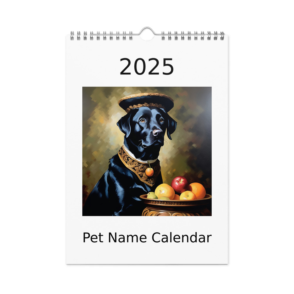 PugMug Custom Black Labrador Retriever Wall Calendar (2026)