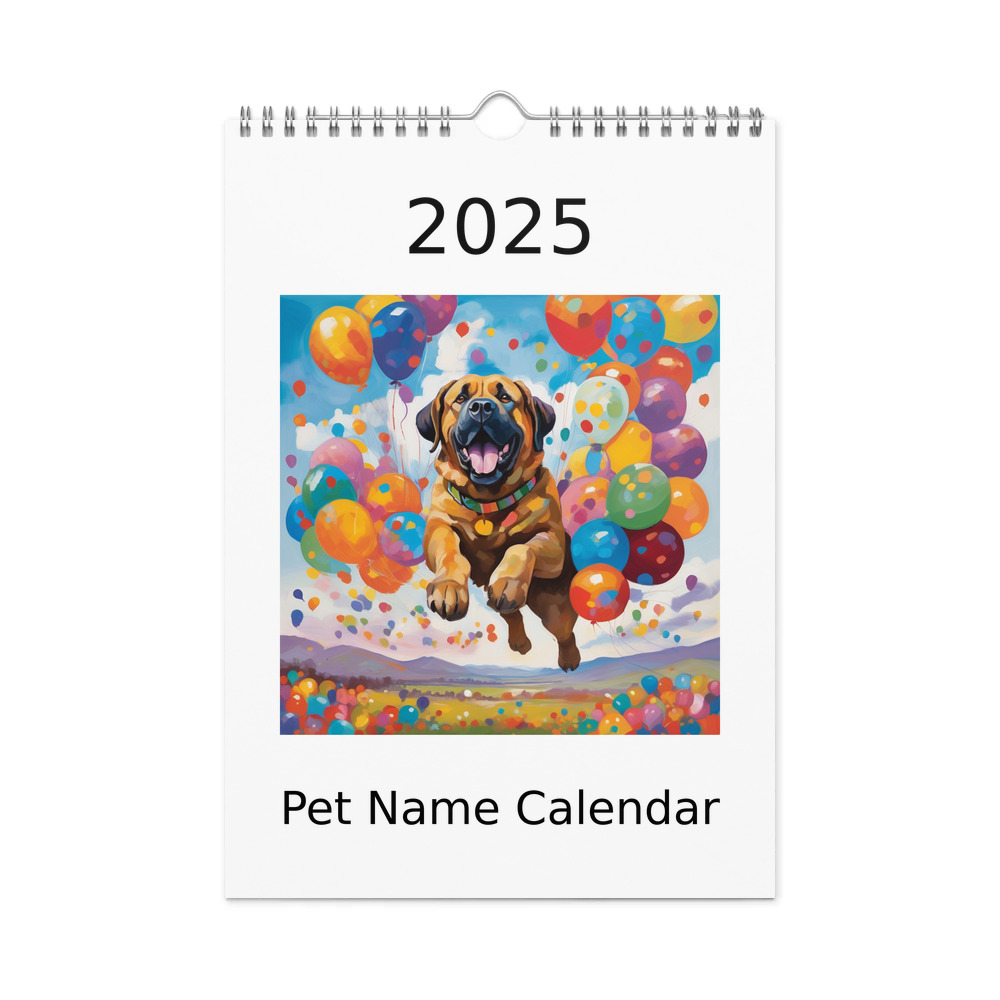 PugMug Custom Mastiff Wall Calendar (2026)