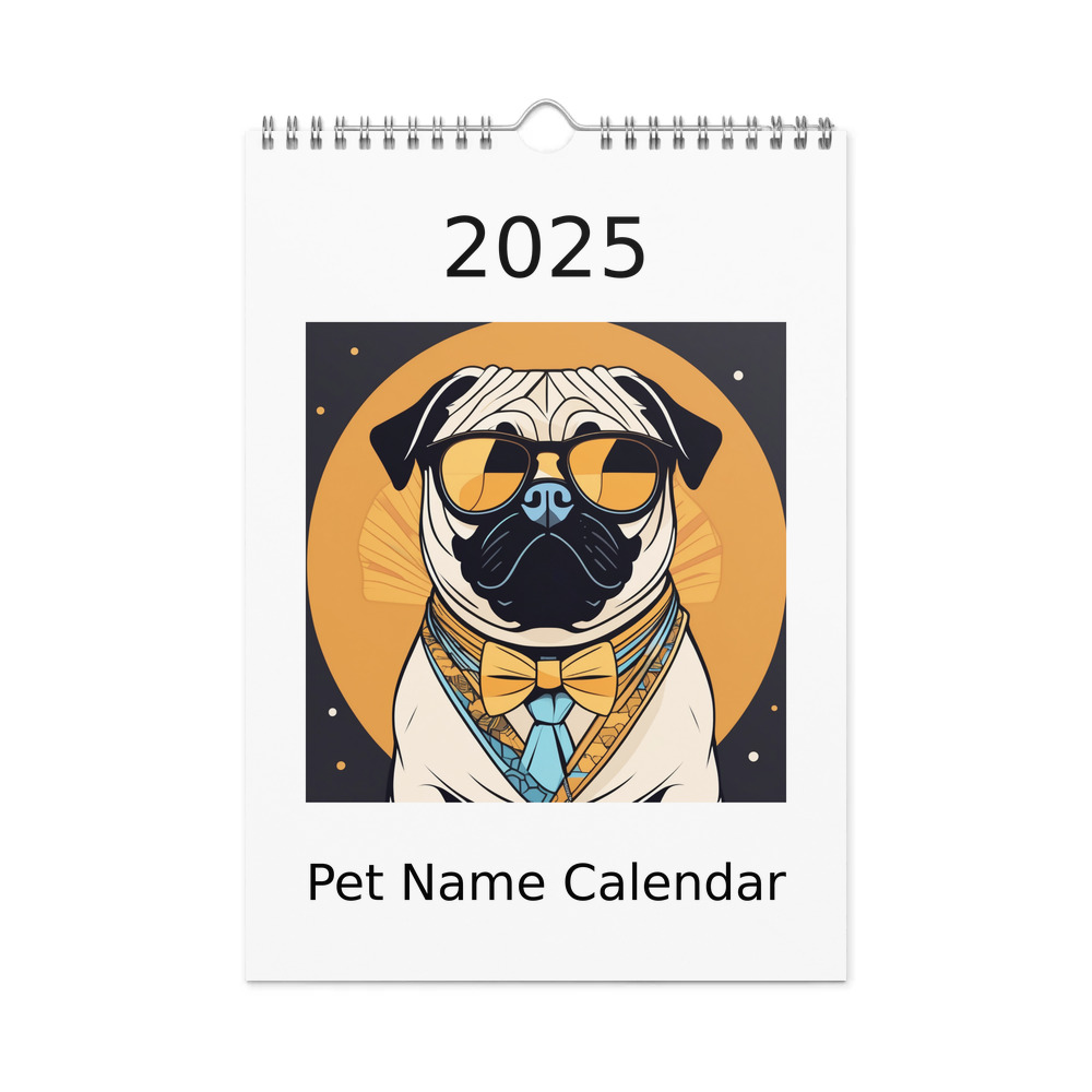 PugMug Custom Pug Wall Calendar (2026)